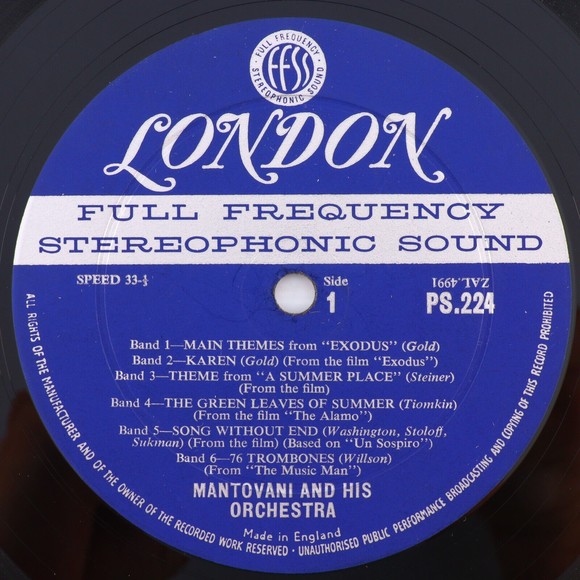 Mantovani Plays Music From Exodus & Other Great Theme Music 12" LP Vinyl Record - Picture 7 of 12